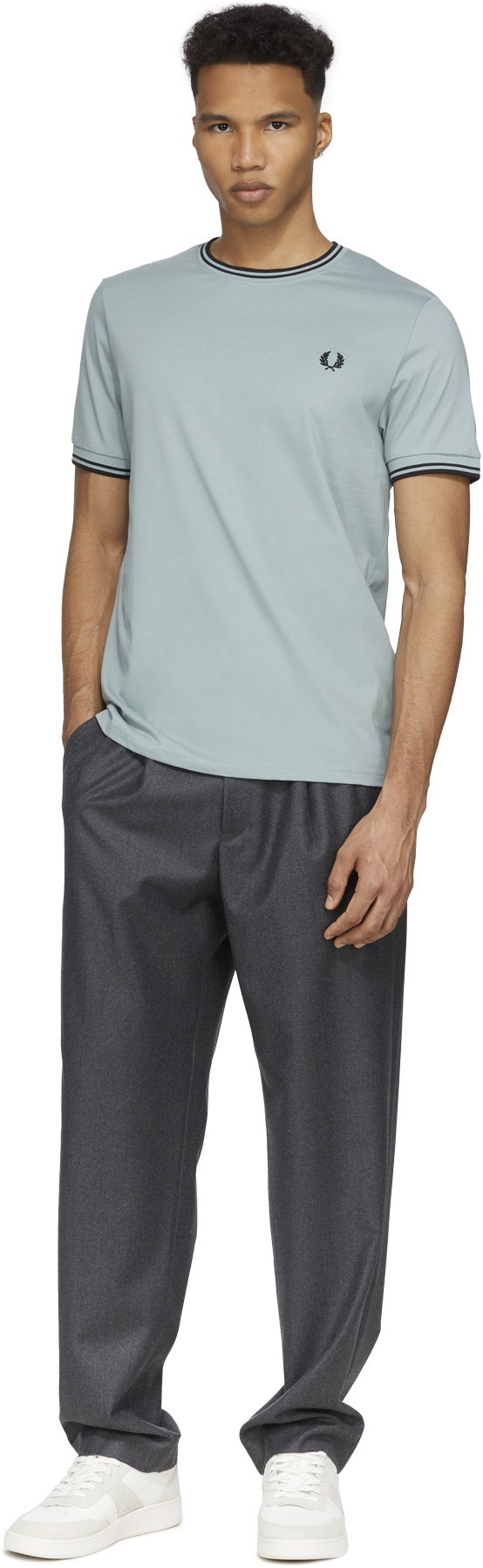 Fred Perry: Blue Twin Tipped T-Shirt - 4