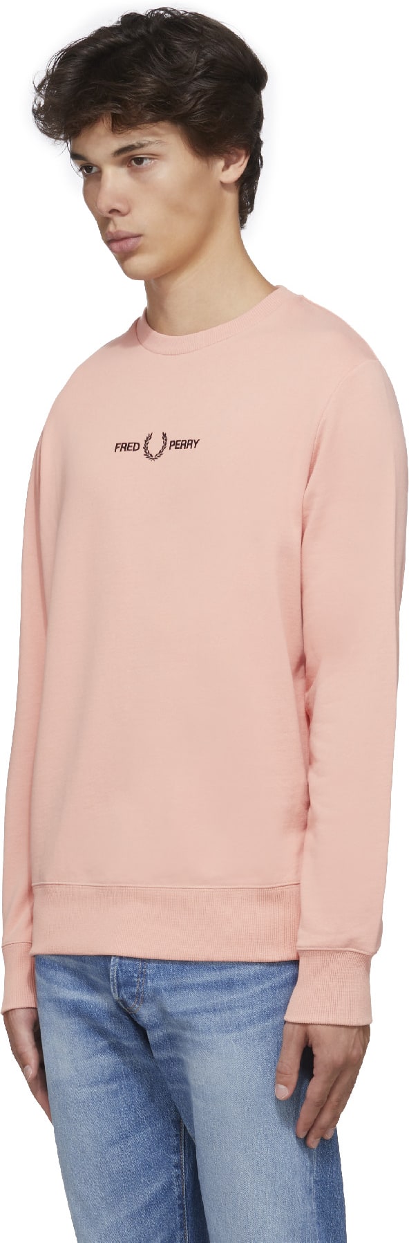 Fred Perry: Pink Embroidered Crew Sweater - 2