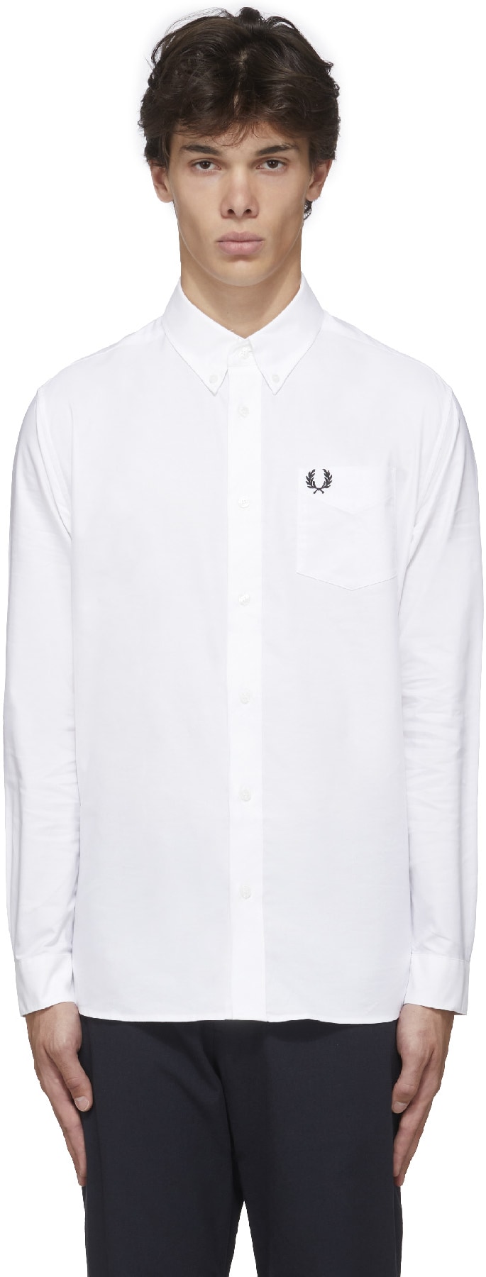 Fred Perry: Blanc Chemise Oxford Blanc - 1