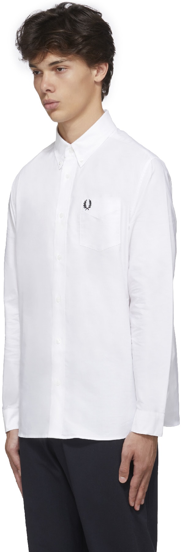 Fred Perry: Blanc Chemise Oxford Blanc - 2