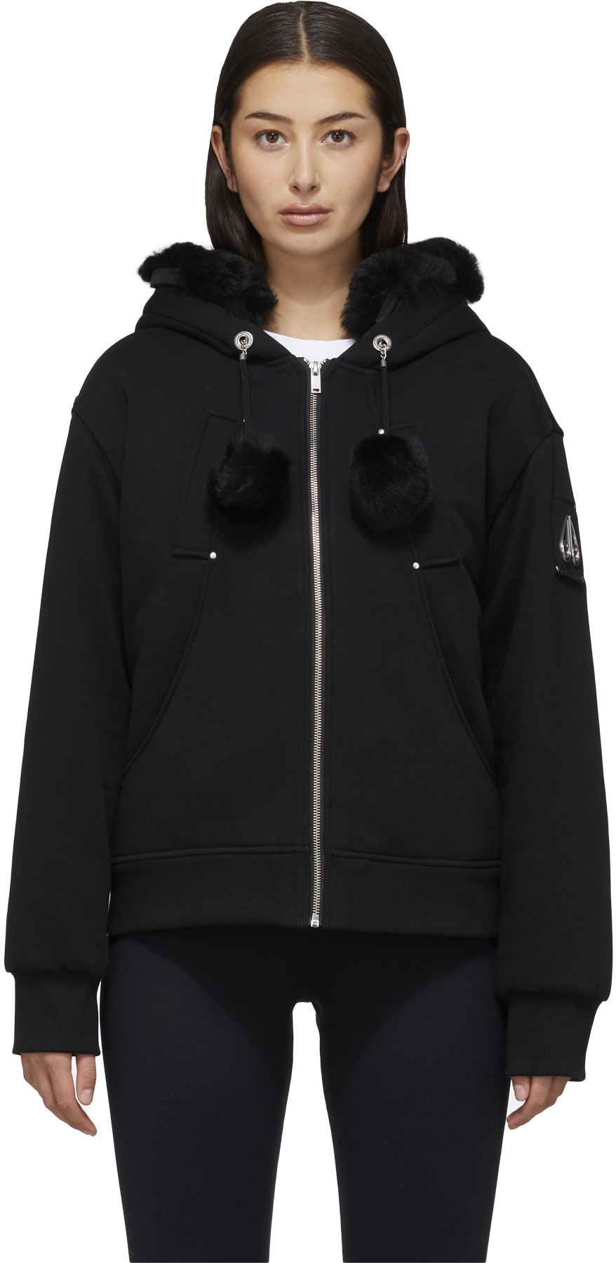 Moose Knuckles: Black Bergen Bunny Bomber - 1