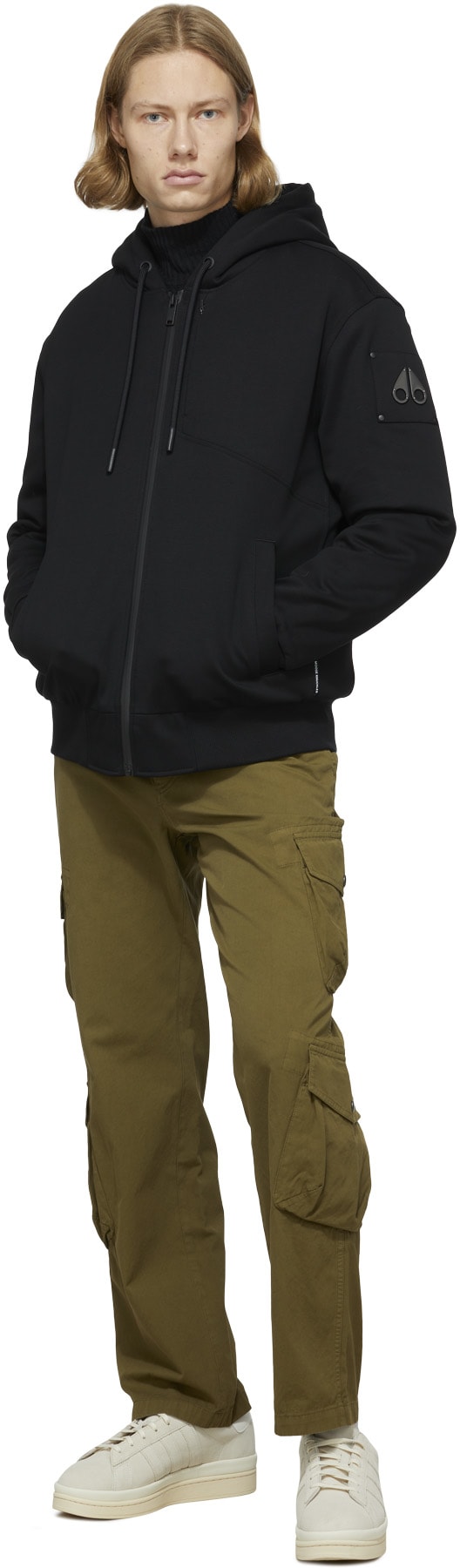 Moose Knuckles: Black Tilden Zip Up Hoodie - 4