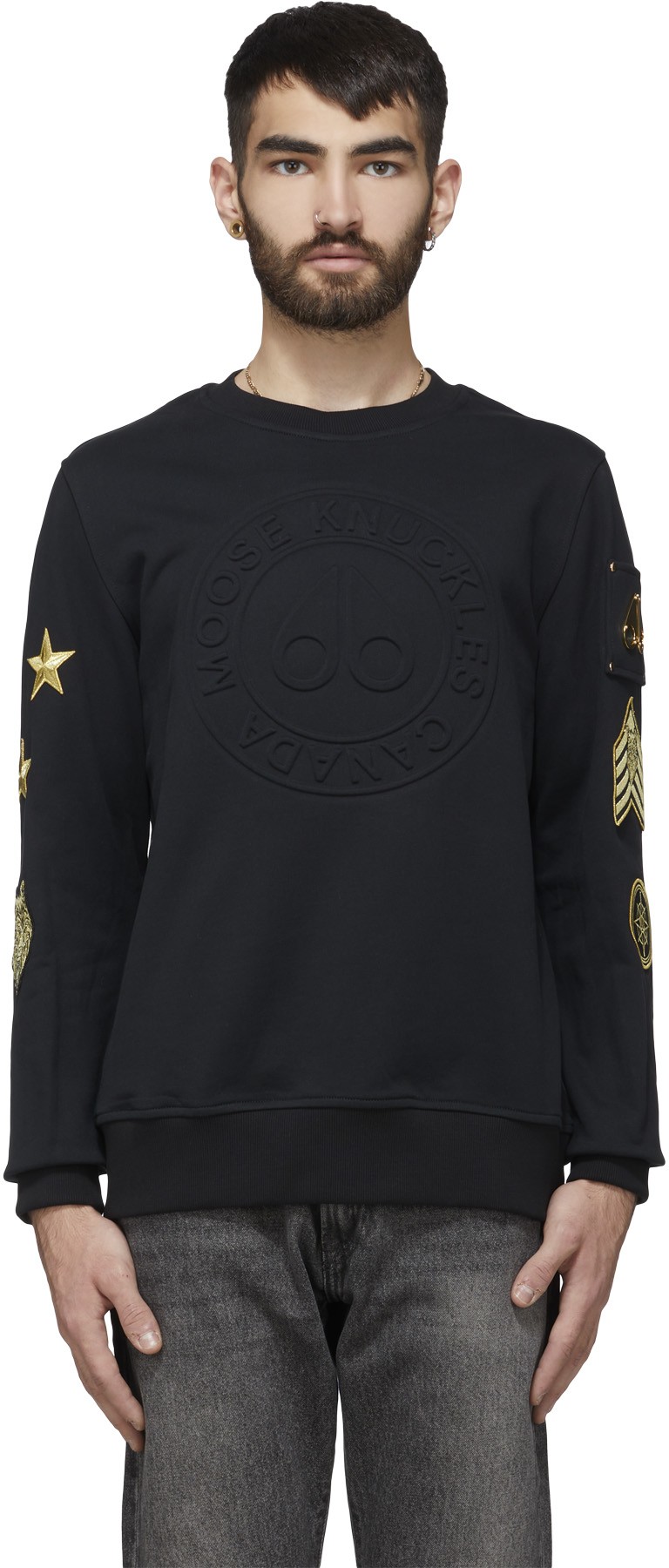 Moose Knuckles: Black Montrose Pullover Sweater - 1