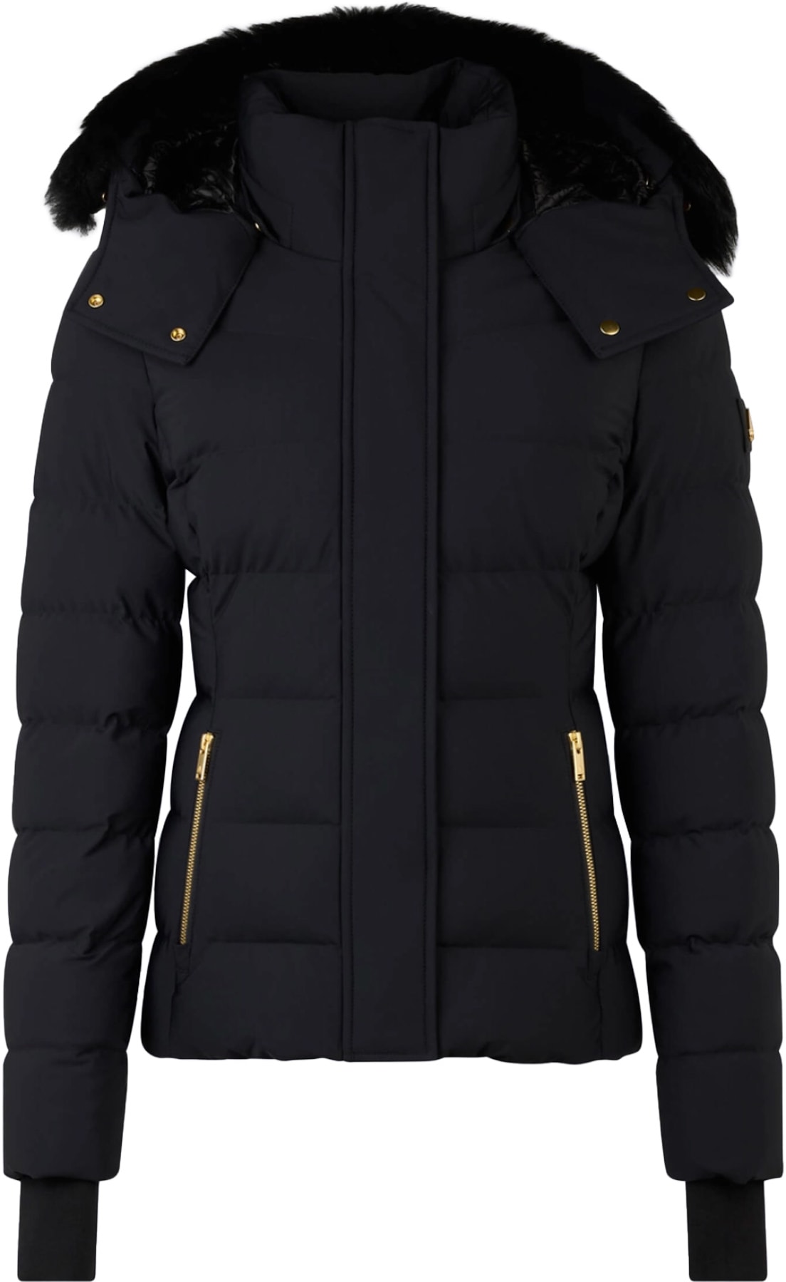 Moose Knuckles: Noir Veste en shearling Betta Noir - 1