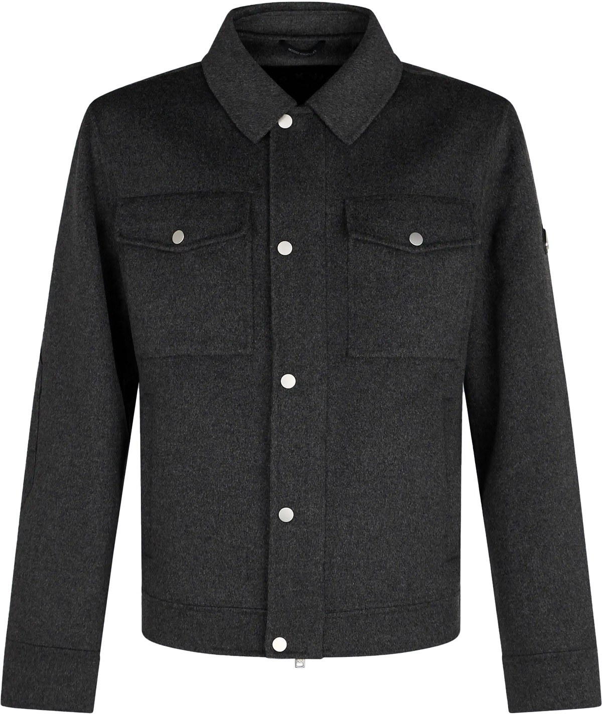 Moose Knuckles: Gris Jacques Wool Shirt Jacket Gris - 1