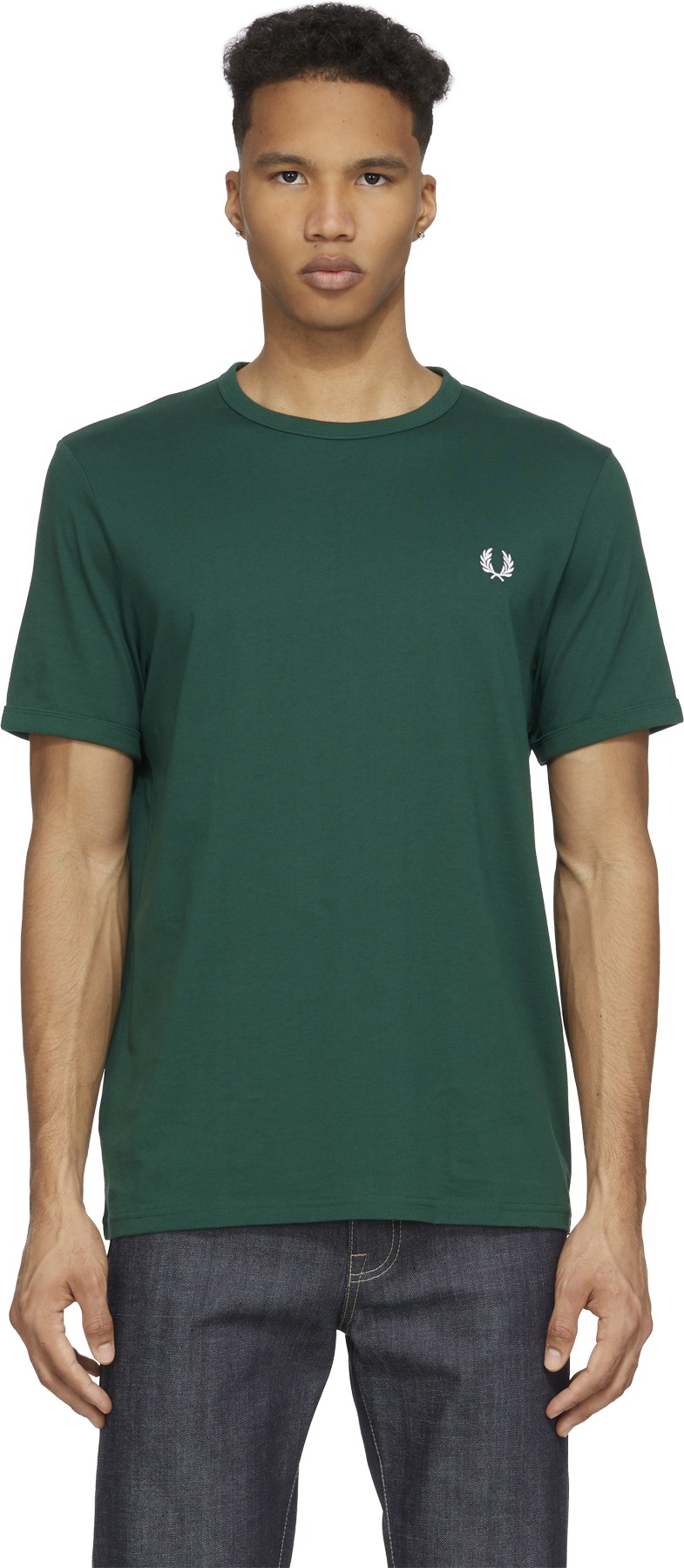 Fred Perry: Green Ringer T-Shirt - 1