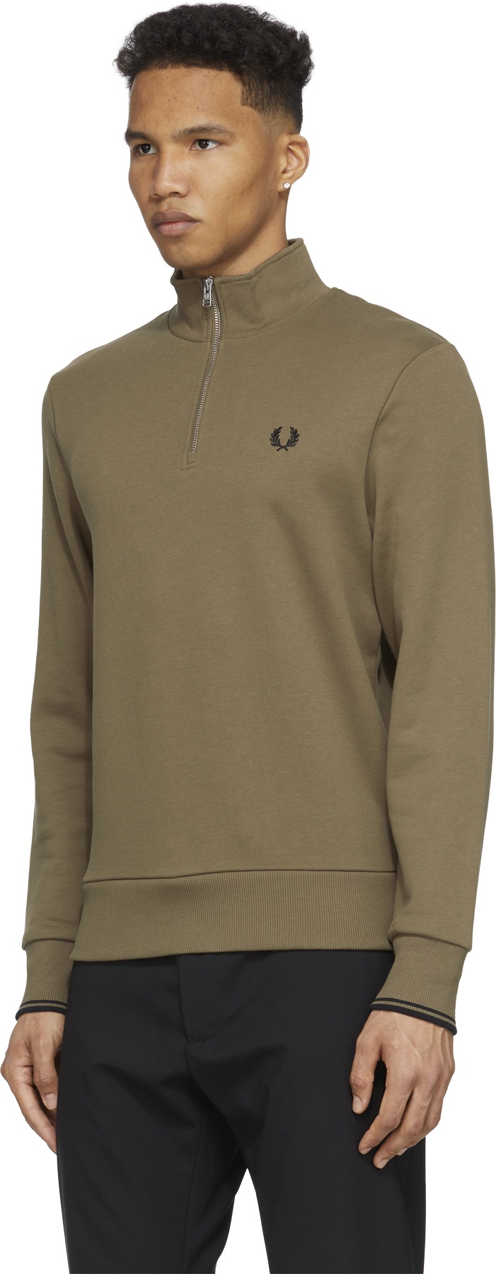 Fred Perry: Brown Half Zip Sweater - 2