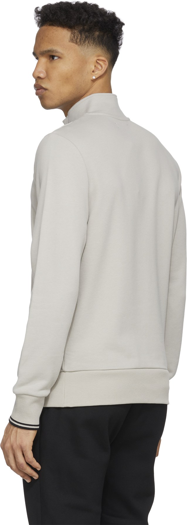 Fred Perry: Gris Pull à Demi-Glissière Gris - 3