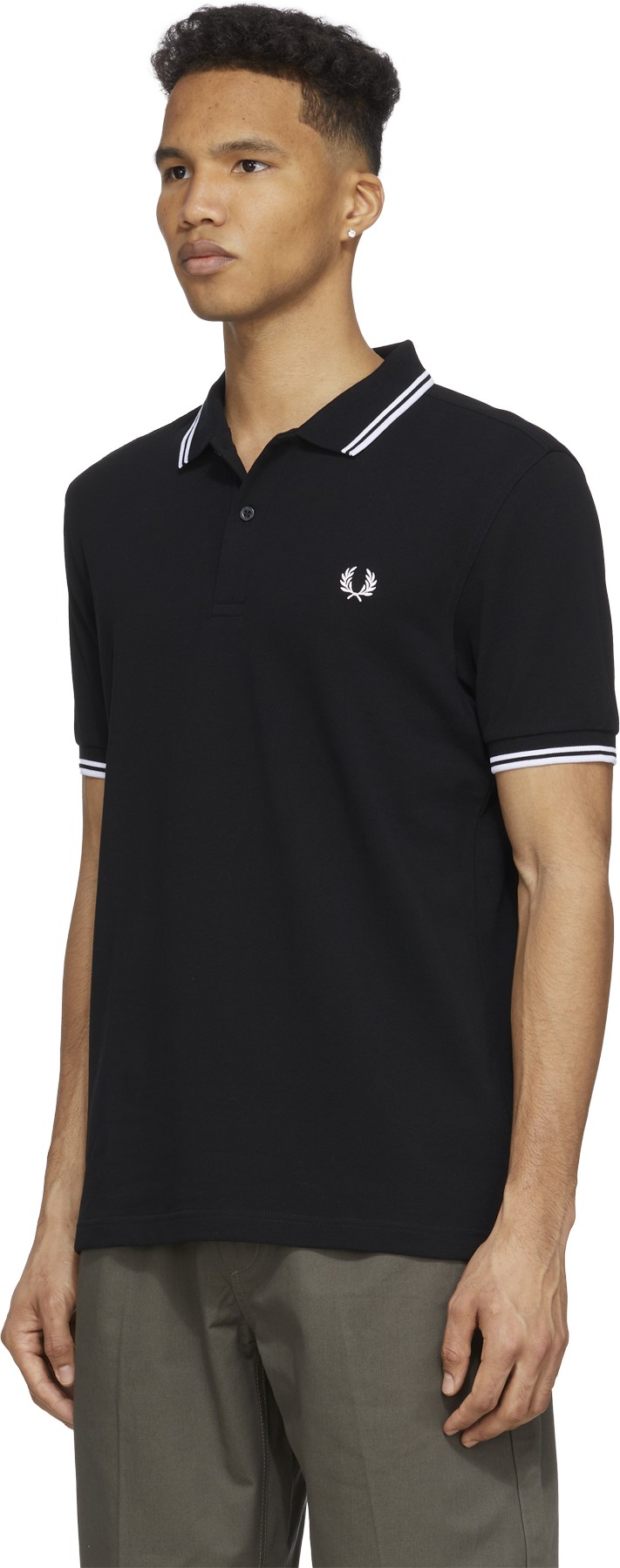 Fred Perry: Black M3600 Twin Tipped Polo Shirt - 2