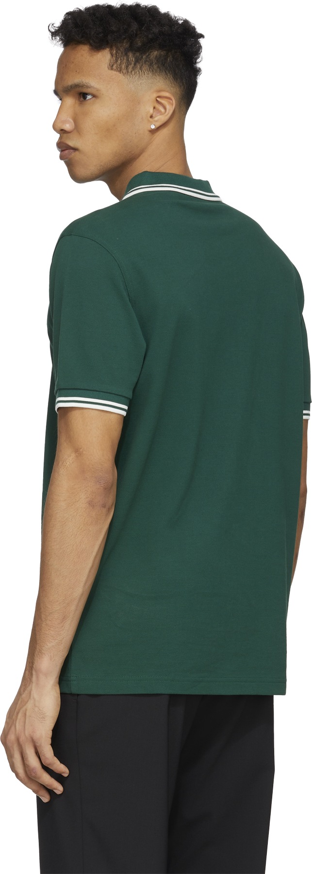 Fred Perry: Green M3600 Twin Tipped Polo Shirt - 3