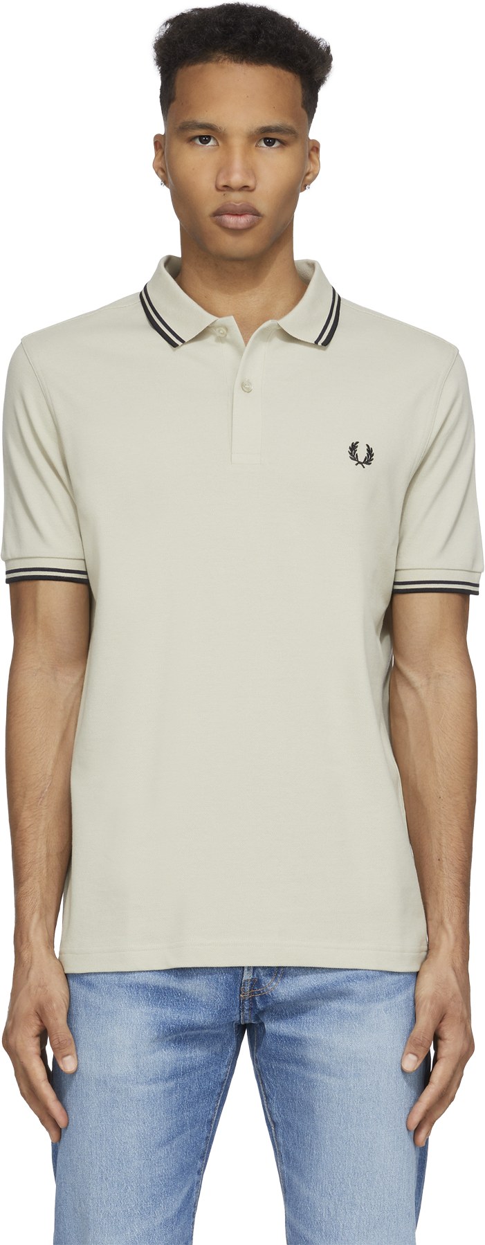 Fred Perry: Neutrals M3600 Twin Tipped Polo Shirt - 1