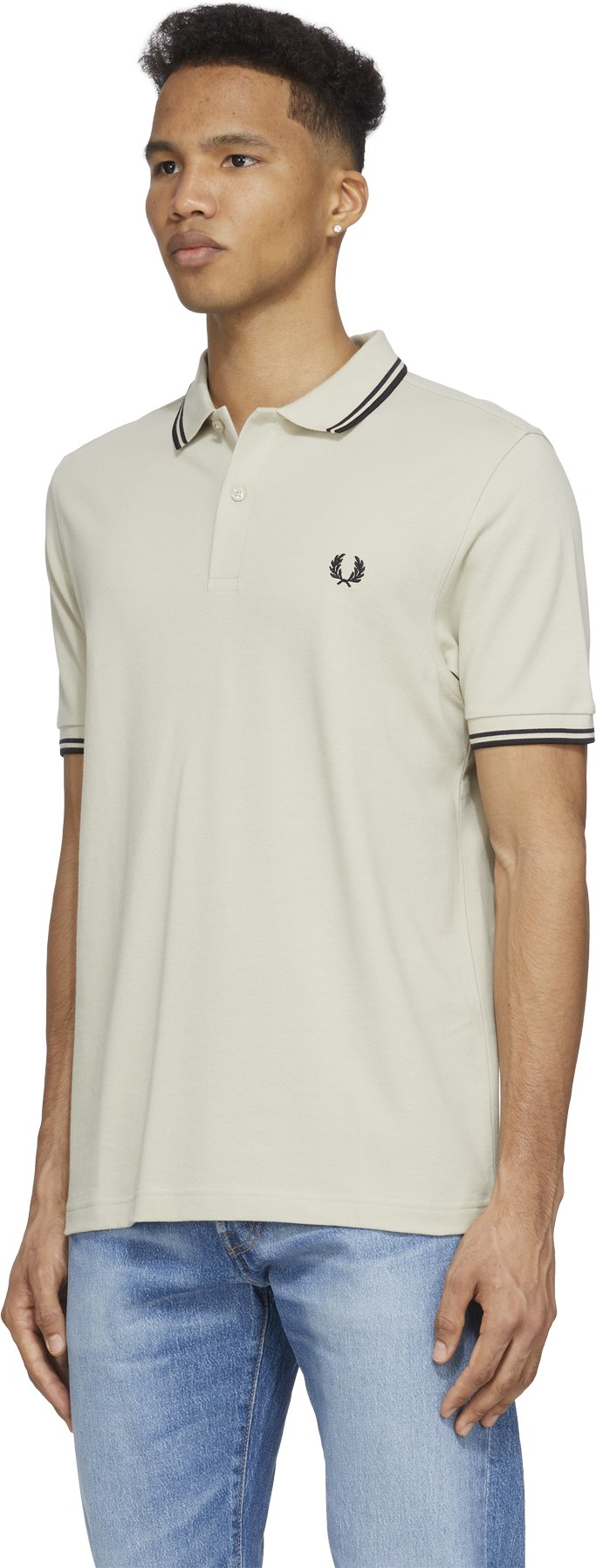 Fred Perry: Neutrals M3600 Twin Tipped Polo Shirt - 2