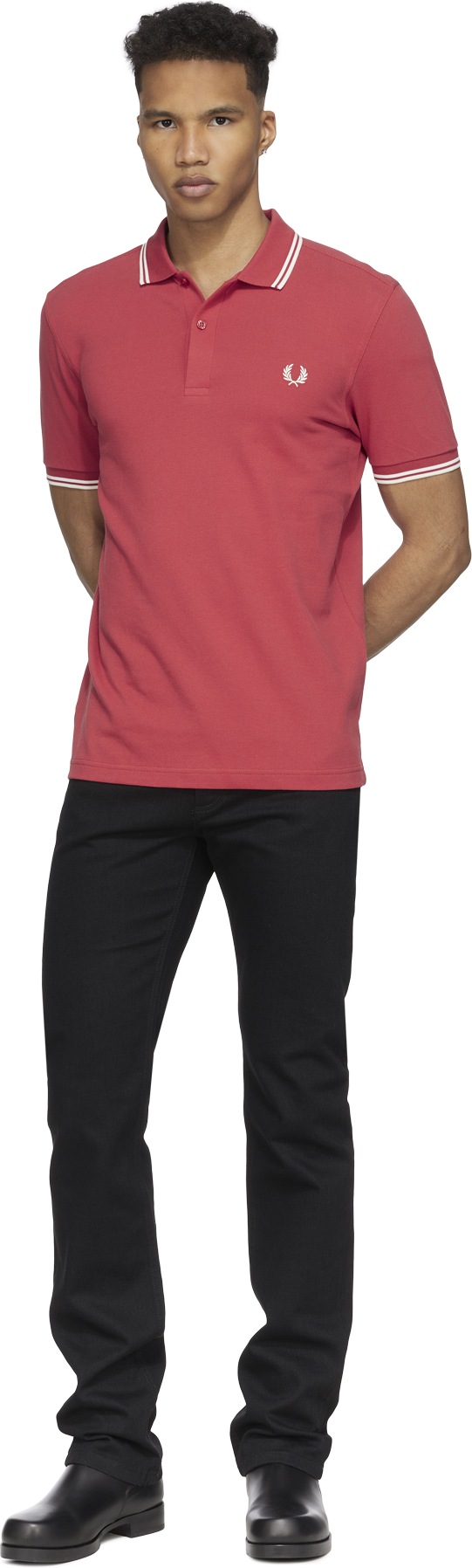 Fred Perry: Red M3600 Twin Tipped Polo Shirt - 4