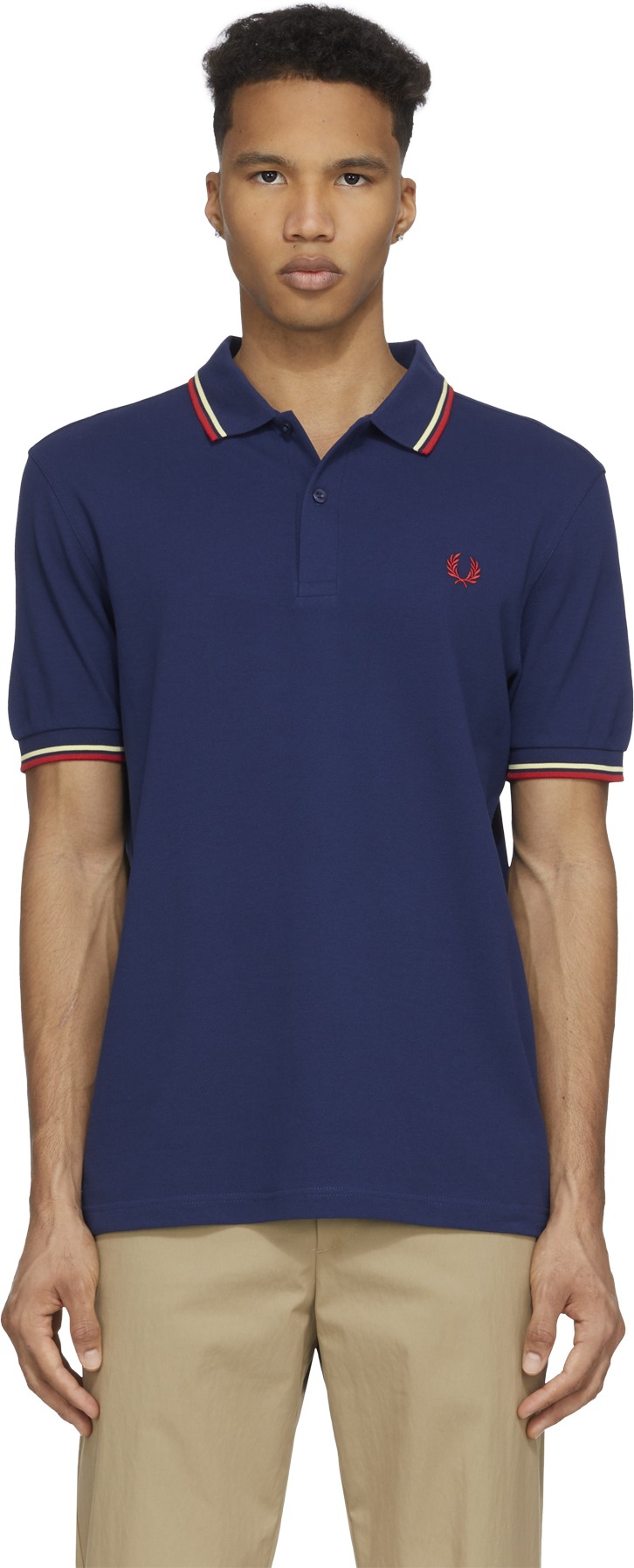 Fred Perry: Blue M3600 Twin Tipped Polo Shirt - 1