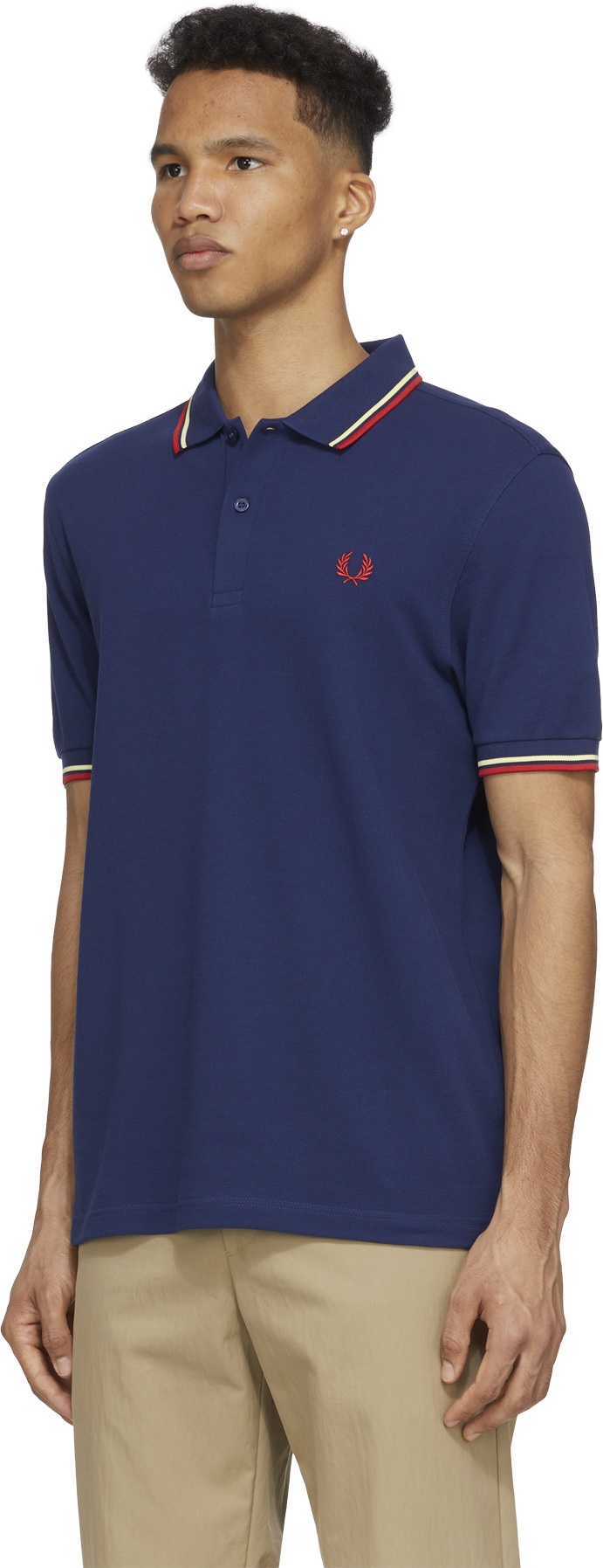 Fred Perry: Blue M3600 Twin Tipped Polo Shirt - 2