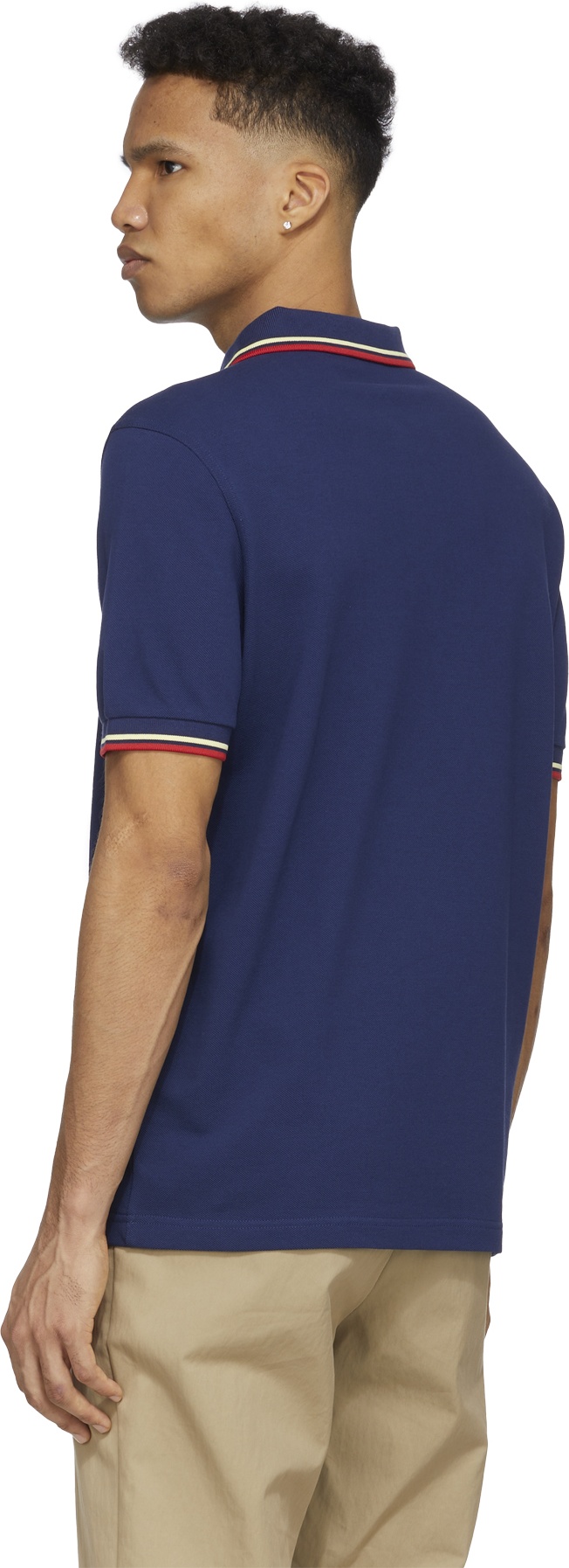 Fred Perry: Blue M3600 Twin Tipped Polo Shirt - 3