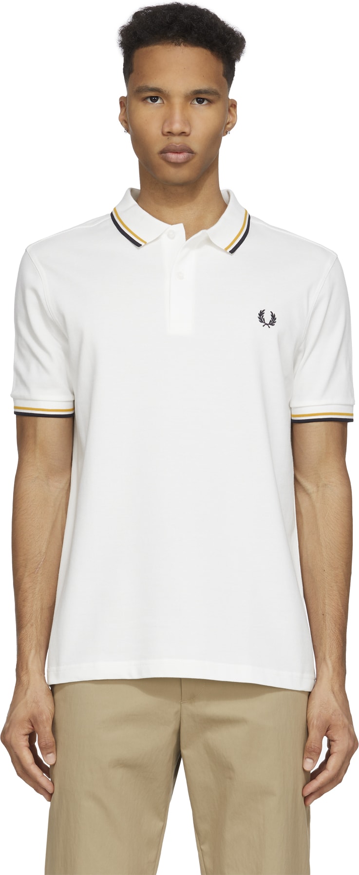 Fred Perry: White M3600 Twin Tipped Polo Shirt - 1