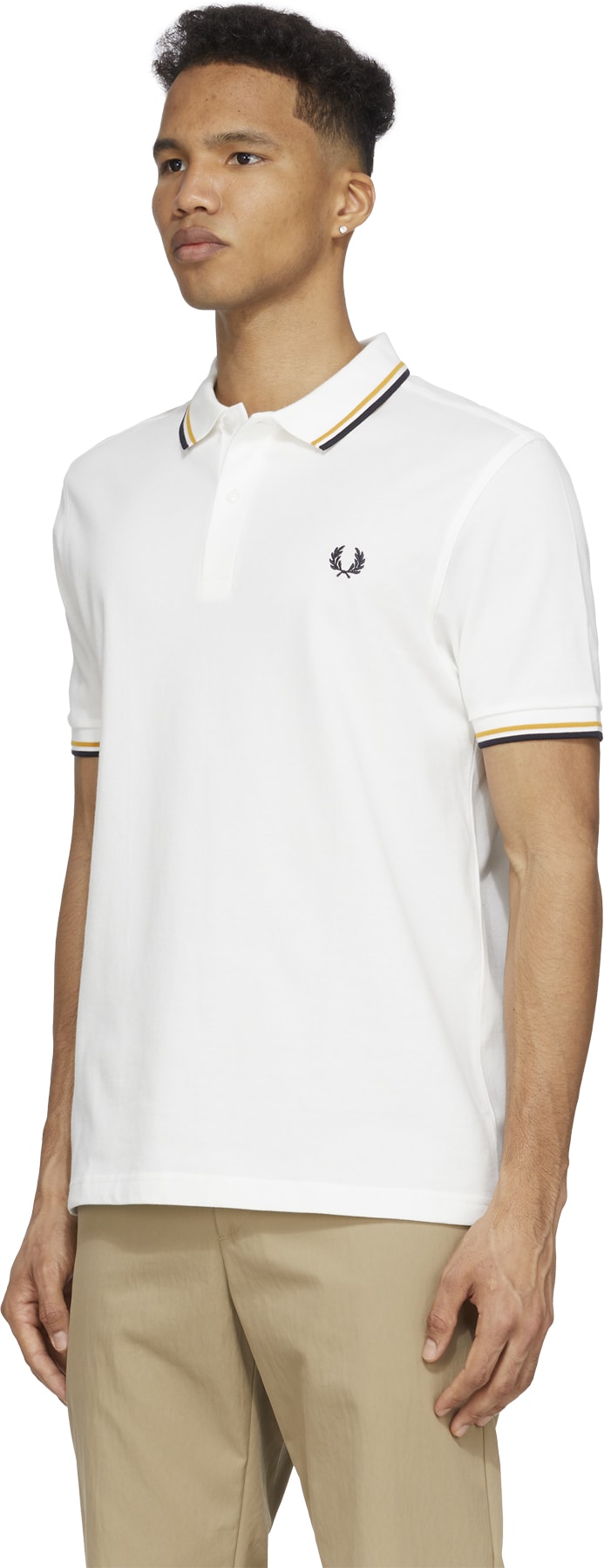 Fred Perry: White M3600 Twin Tipped Polo Shirt - 2