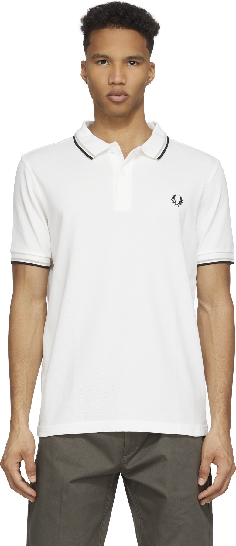 Fred Perry: White M3600 Twin Tipped Polo Shirt - 1