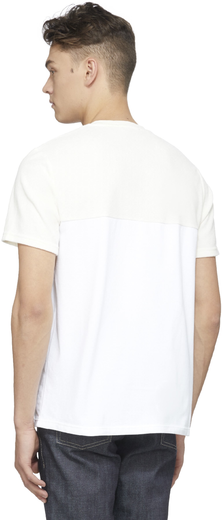 Fred Perry: Neutrals Towelling Panel Piqué T-Shirt - 3