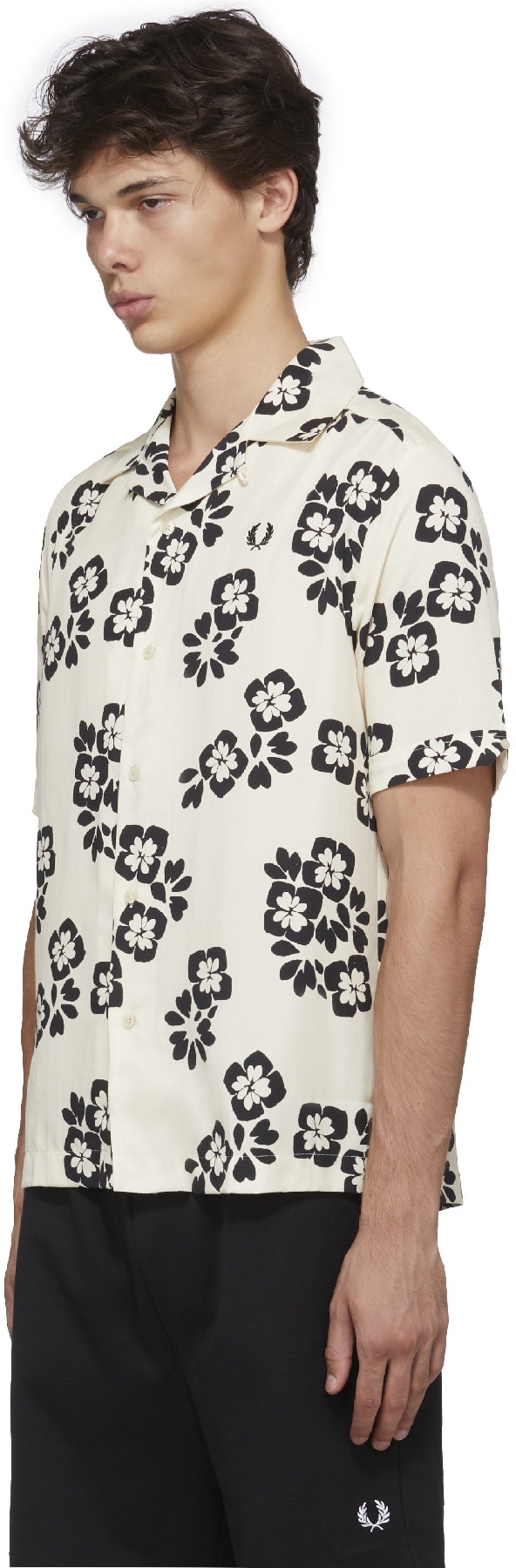 Fred Perry: Neutrals Floral Print Reverse Collar Shirt - 2