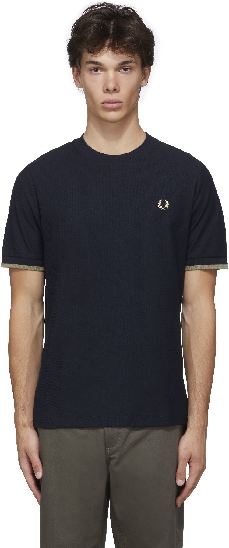 Fred Perry: Bleu T-Shirt Tipped Cuff Bleu - 1