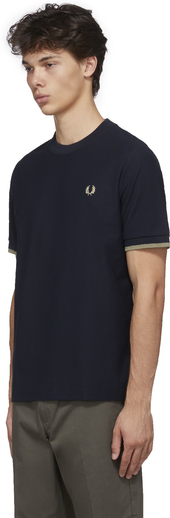 Fred Perry: Bleu T-Shirt Tipped Cuff Bleu - 2