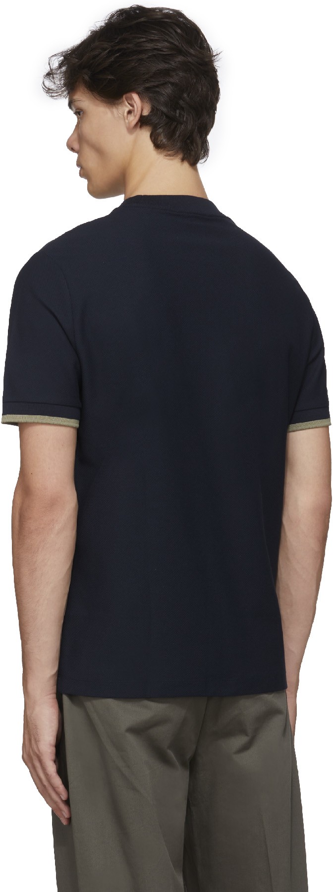 Fred Perry: Bleu T-Shirt Tipped Cuff Bleu - 3