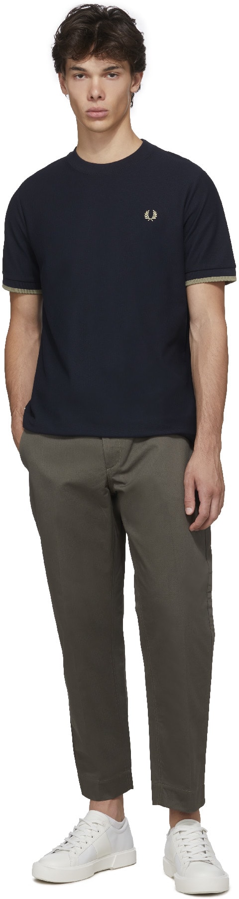 Fred Perry: Blue Tipped Cuff T-Shirt - 4