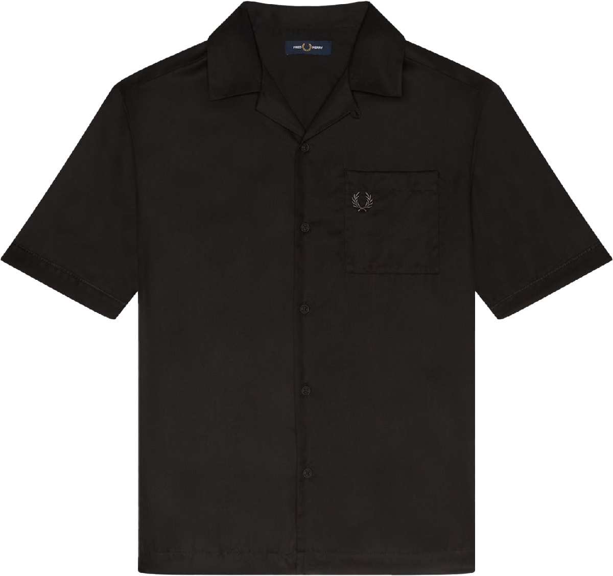 Fred Perry: Black Arch Branding Reverse Shirt - 1