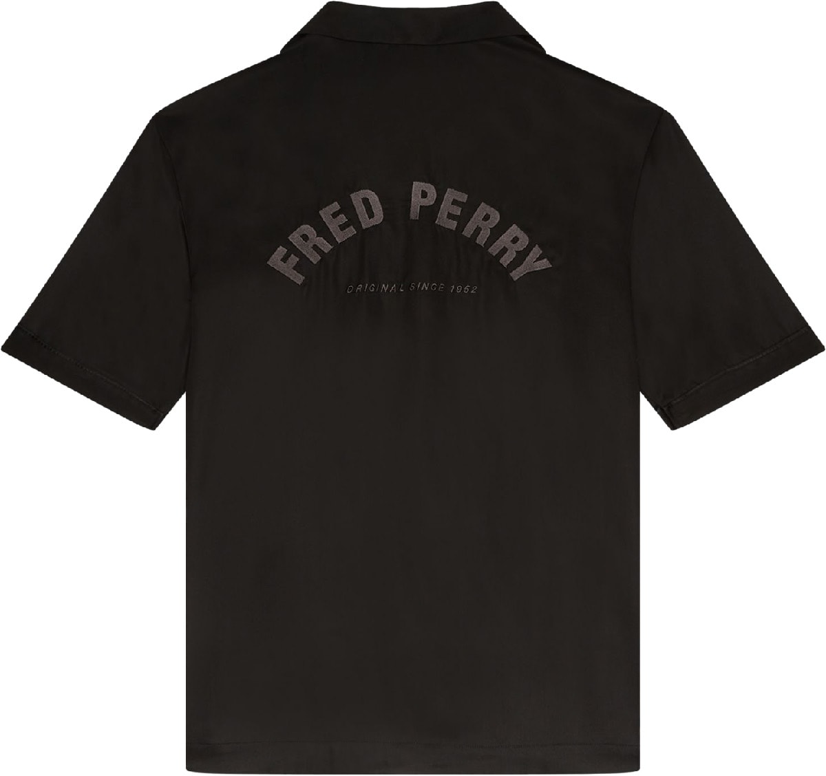 Fred Perry: Black Arch Branding Reverse Shirt - 2