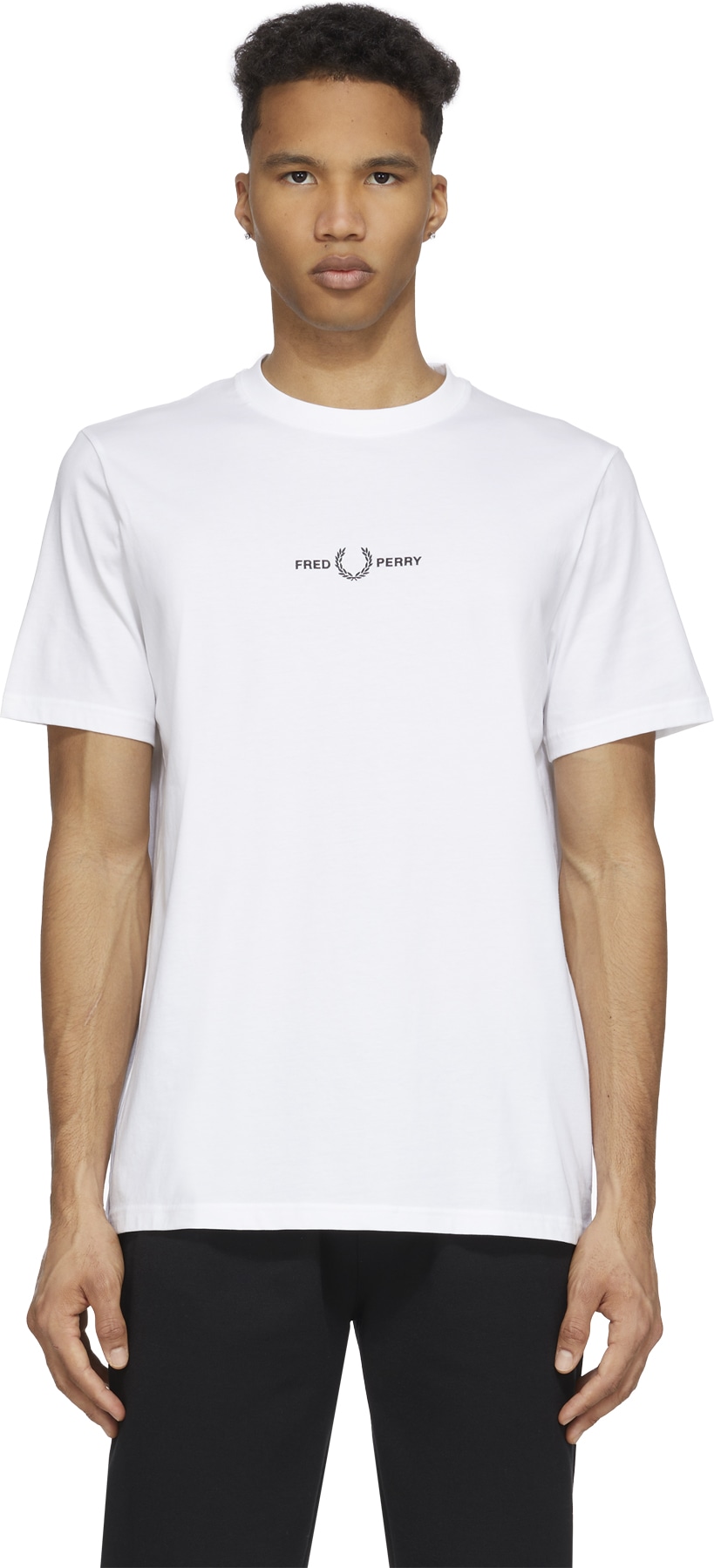 Fred Perry: White Embroidered T-Shirt - 1