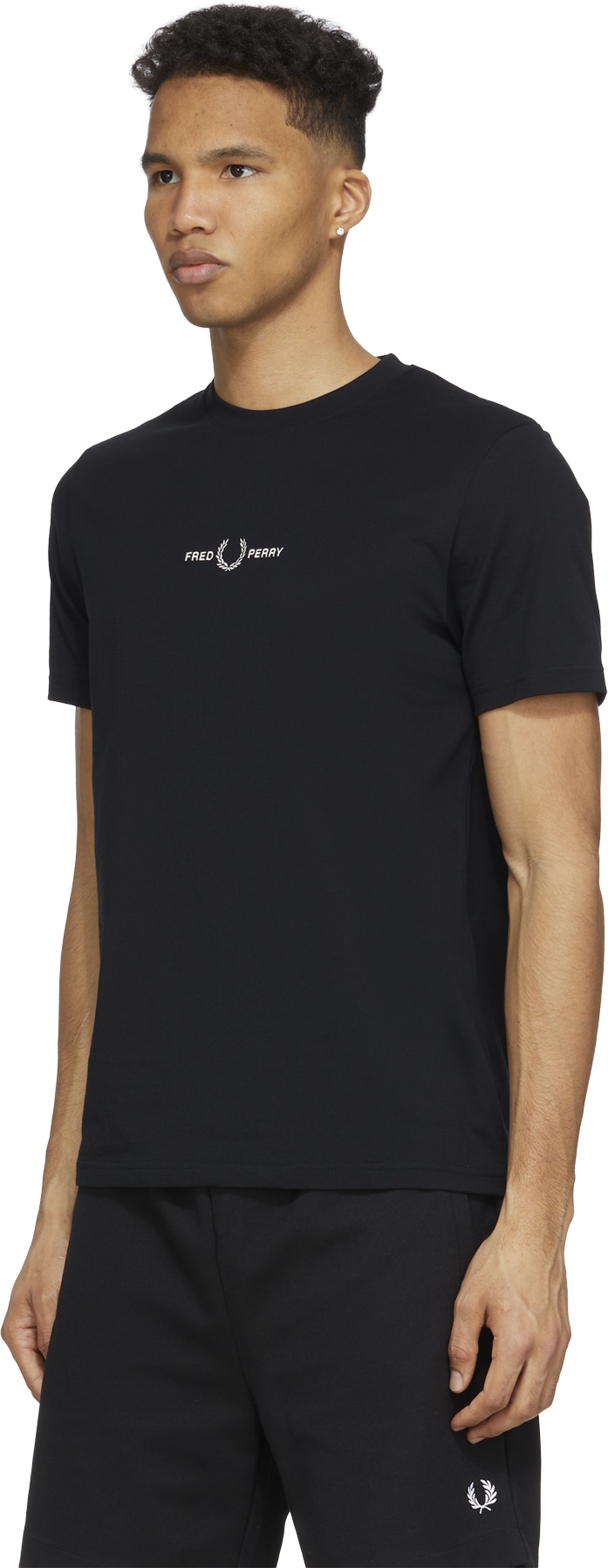 Fred Perry: Black Embroidered T-Shirt - 2