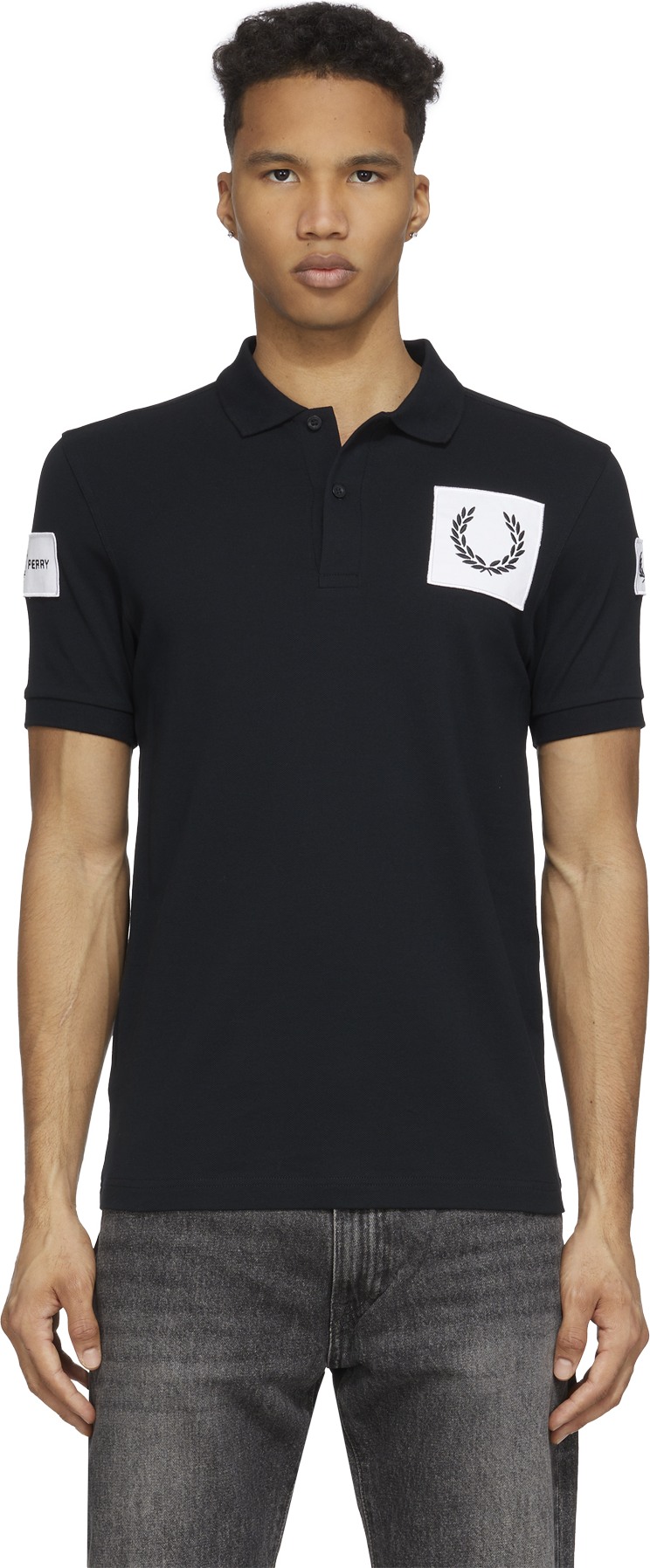 Fred Perry: Noir Polo Badge Detail Noir - 1