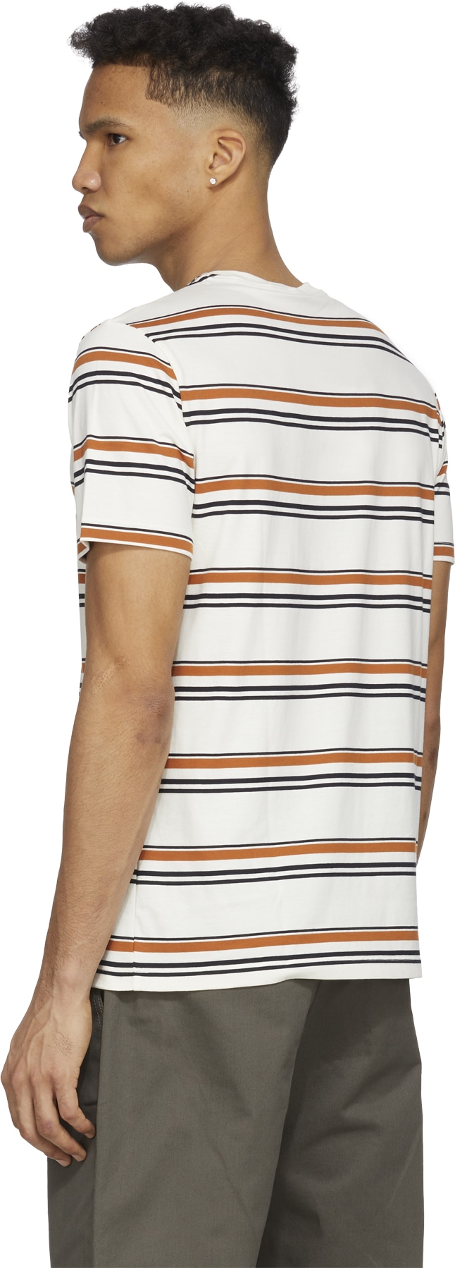 Fred Perry: Neutrals Fine Stripe T-Shirt - 3