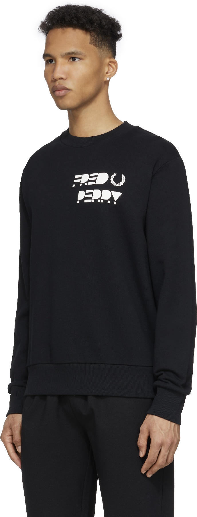 Fred Perry: Black Raised Print Sweater - 2