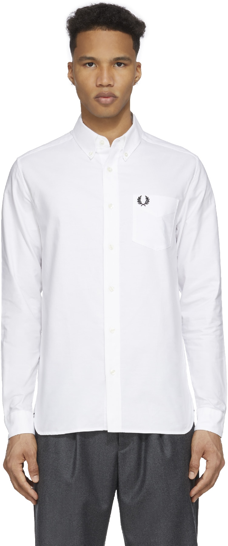 Fred Perry: Blanc Chemise Oxford Blanc - 1