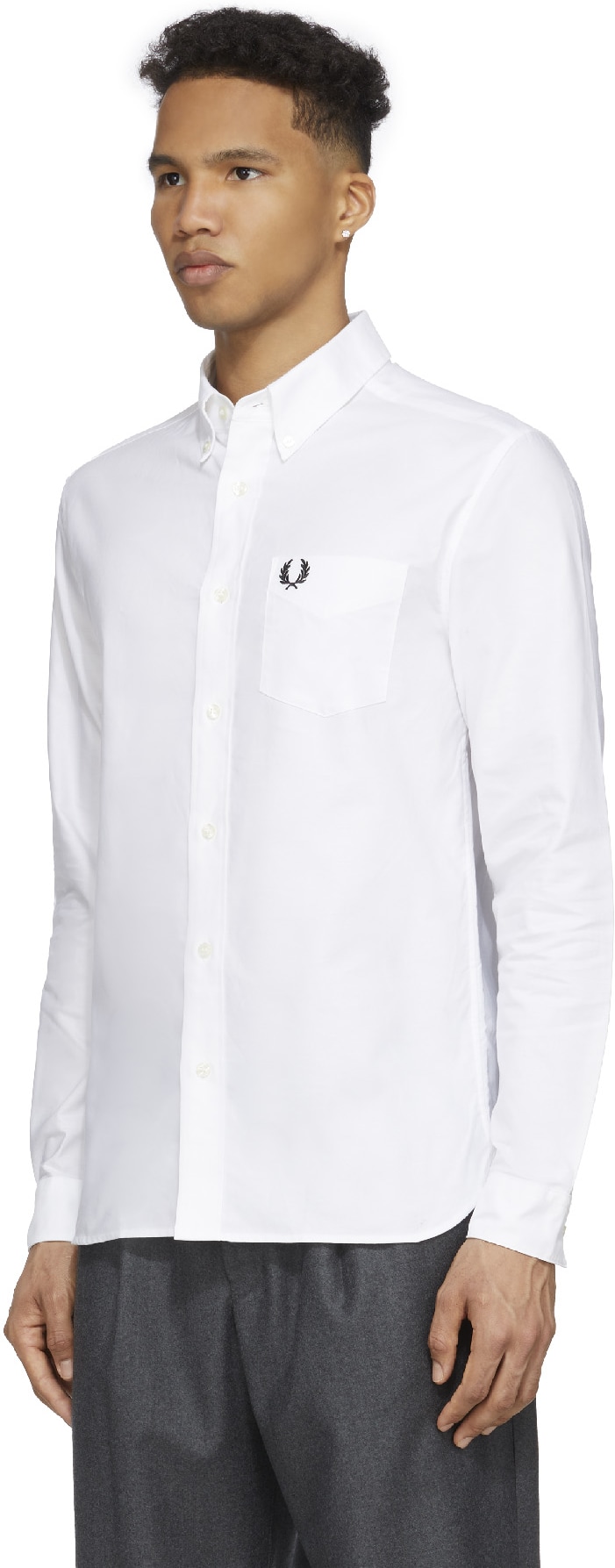 Fred Perry: Blanc Chemise Oxford Blanc - 2