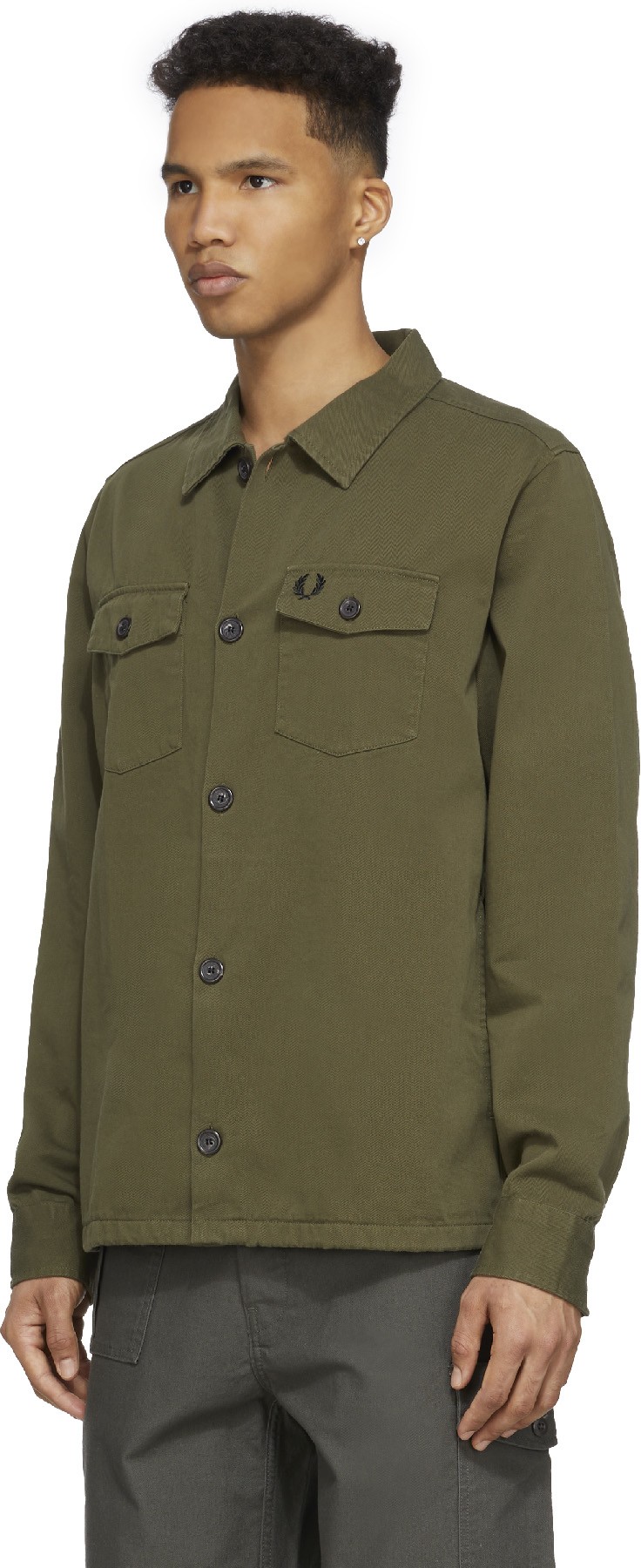 Fred Perry: Green Twill Overshirt - 2