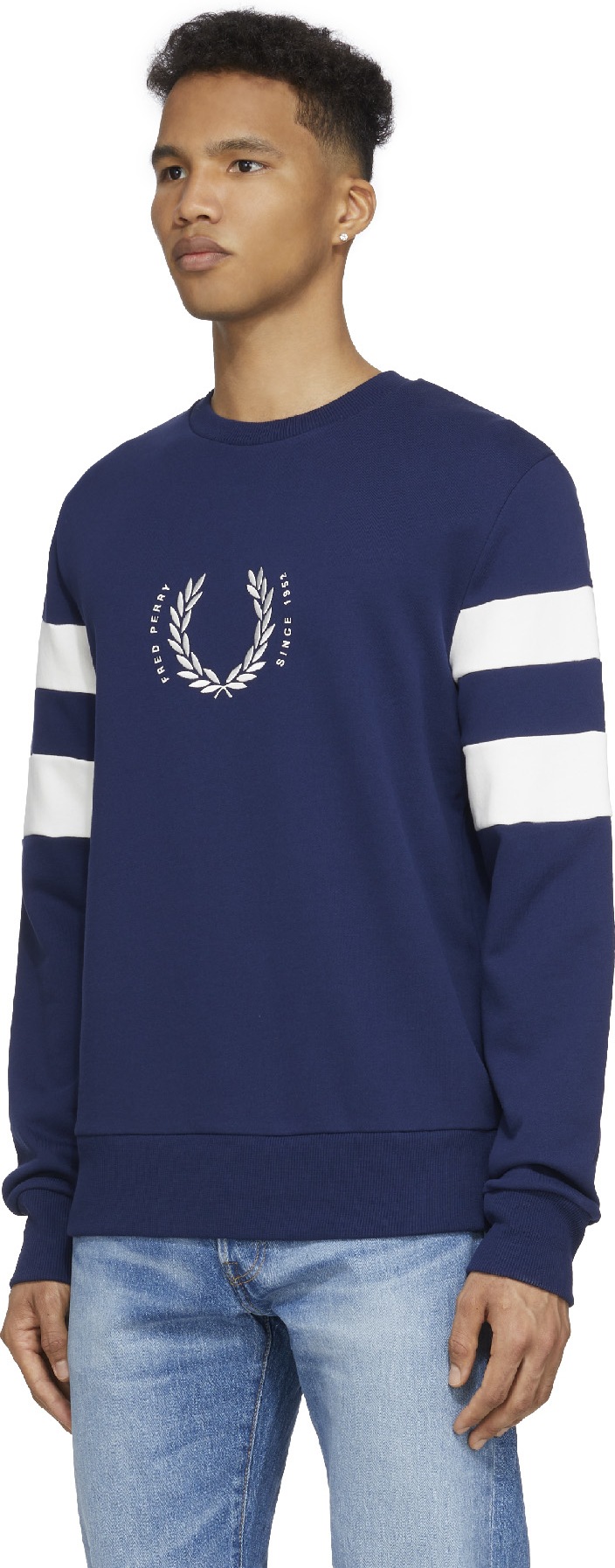 Fred Perry: Blue Bold Tipped Crew Sweater - 2