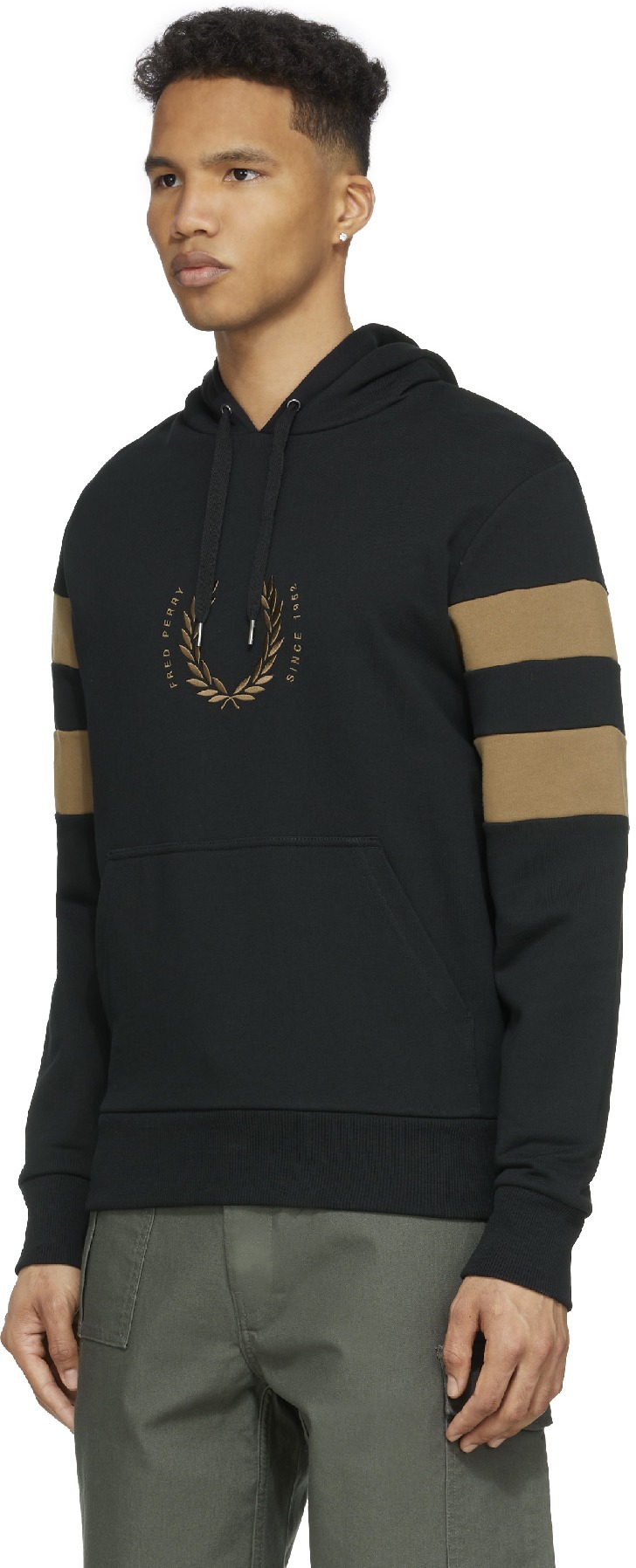 Fred Perry: Noir Pull à Capuche Bold Tipped Noir - 2