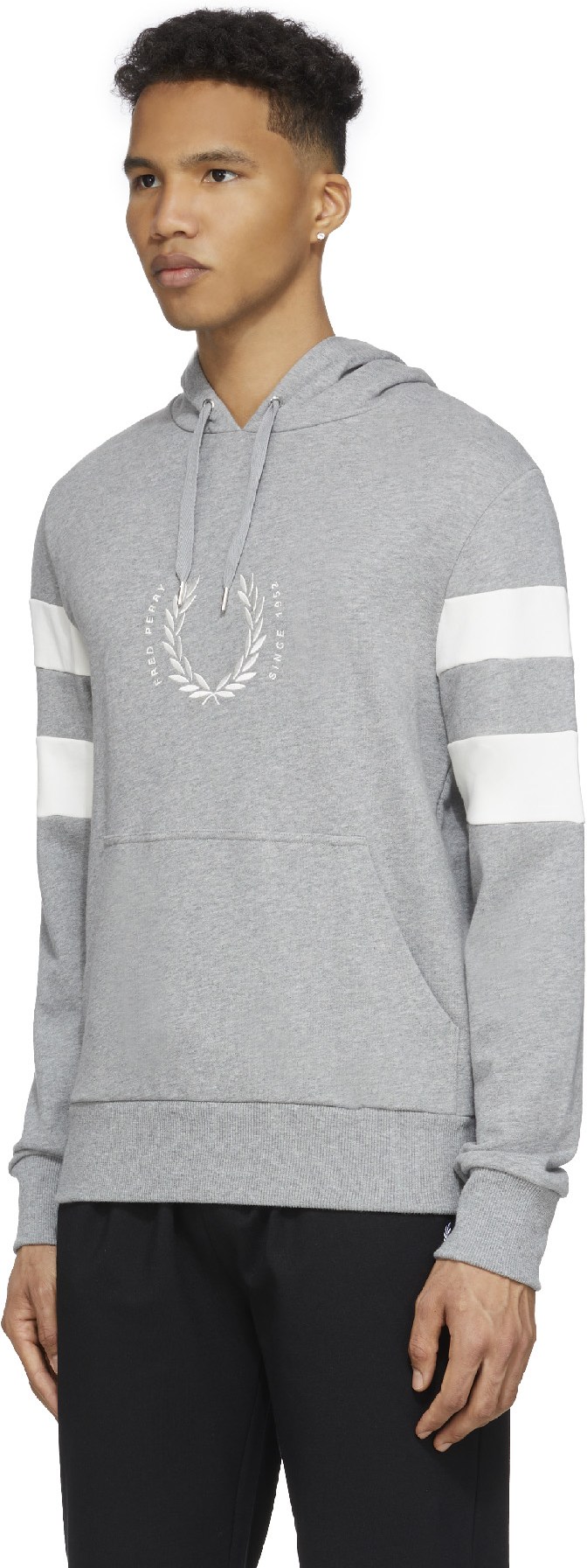 Fred Perry: Gris Pull à Capuche Bold Tipped Gris - 2