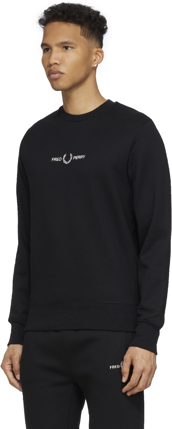 Fred Perry: Black Embroidered Sweater - 2