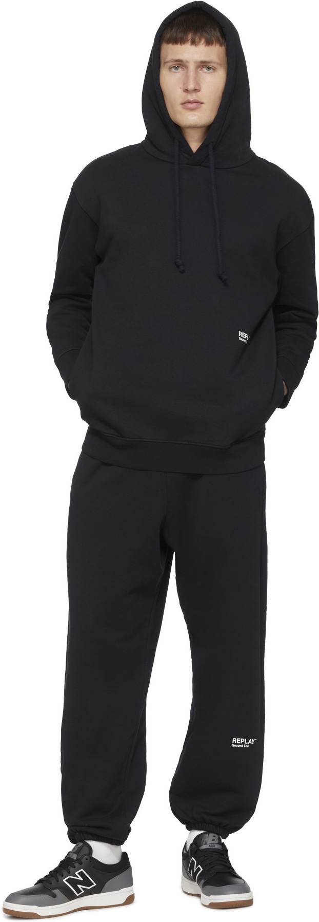 REPLAY: Black Second Life Fleece Hoodie - 4