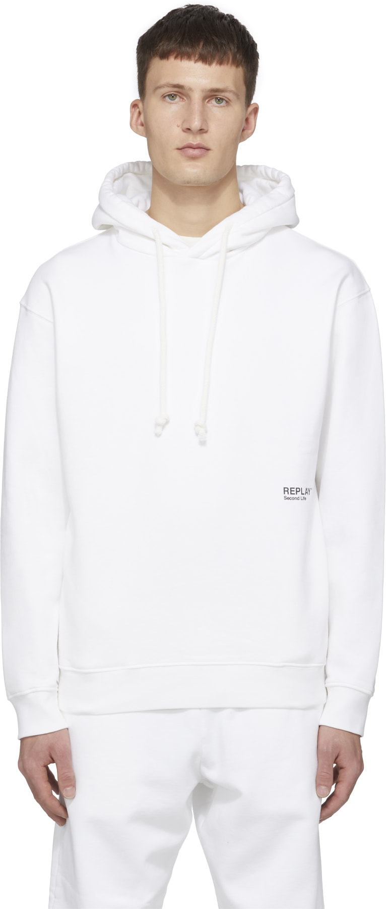 REPLAY: White Second Life Fleece Hoodie - 1