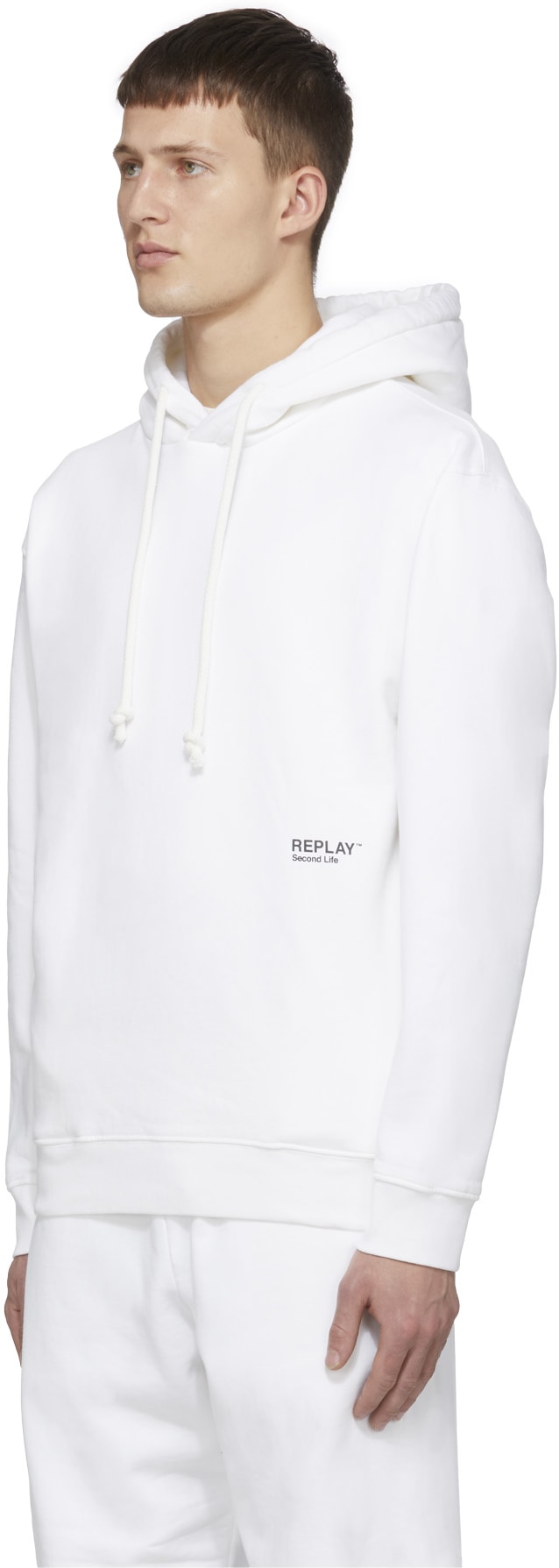 REPLAY: White Second Life Fleece Hoodie - 2