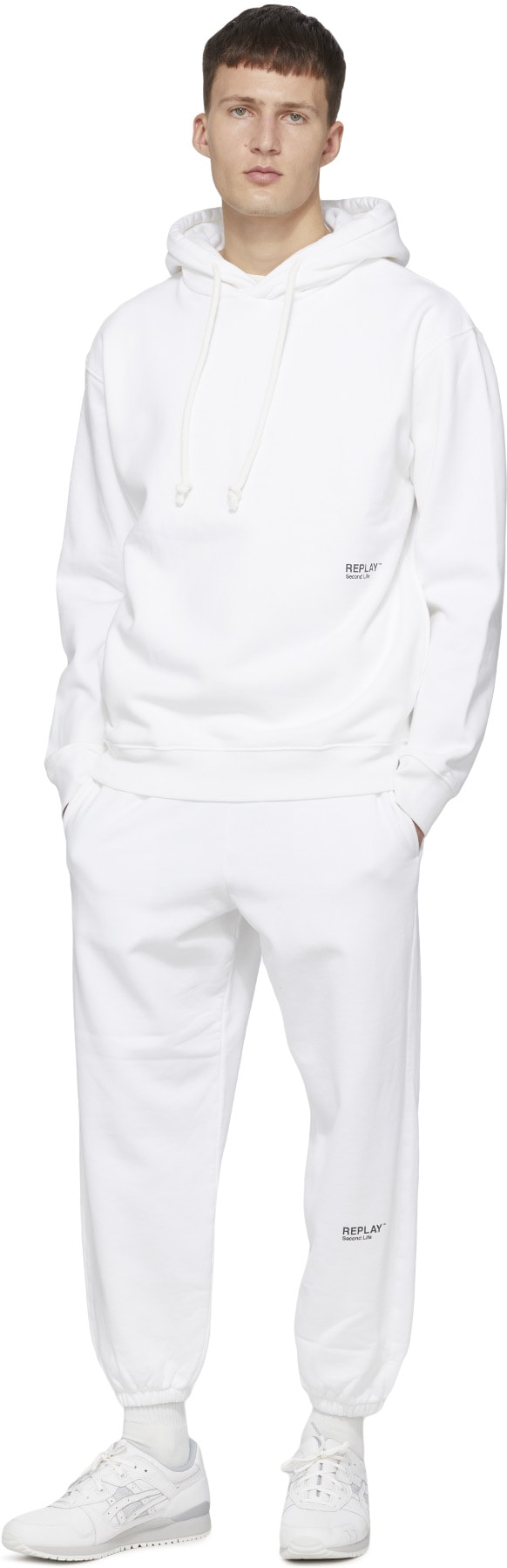 REPLAY: White Second Life Fleece Hoodie - 4