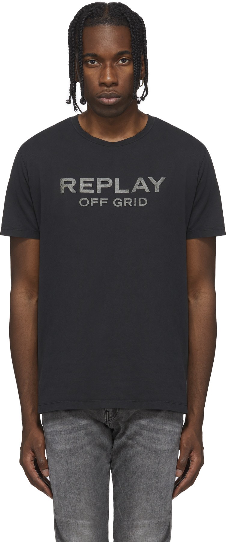 REPLAY: Black Off Grid T-Shirt - 1