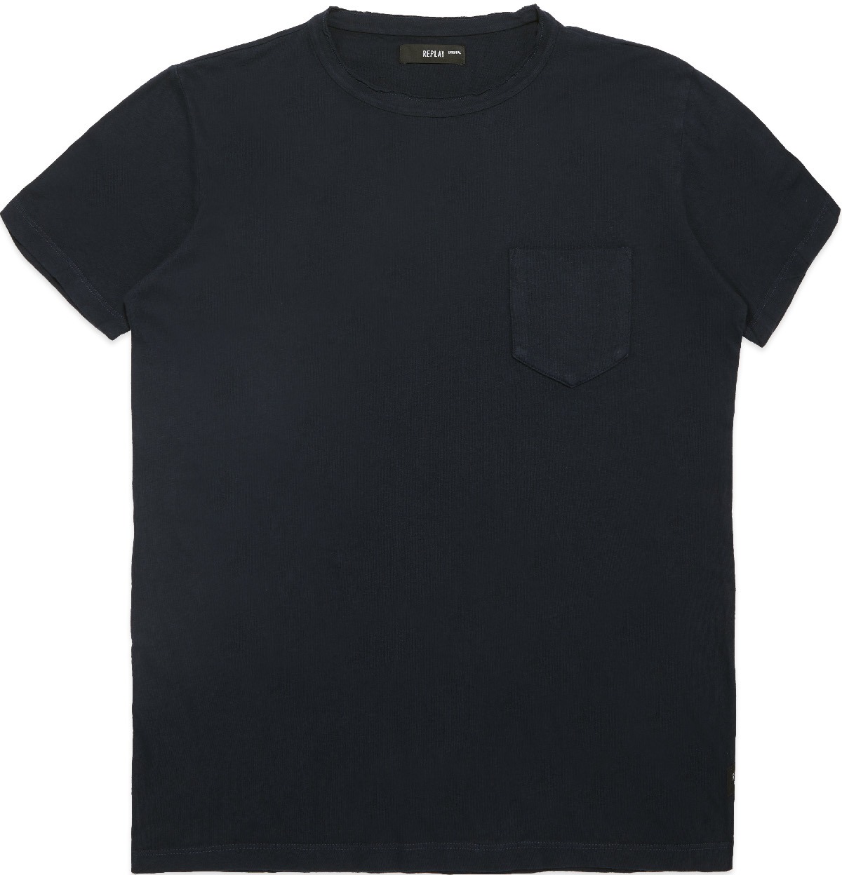 REPLAY: Black Linen and Cotton T-Shirt - 1