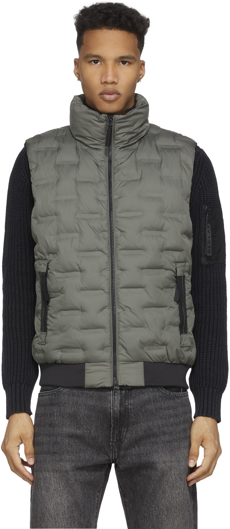 REPLAY: Green Quilted Vest - 1